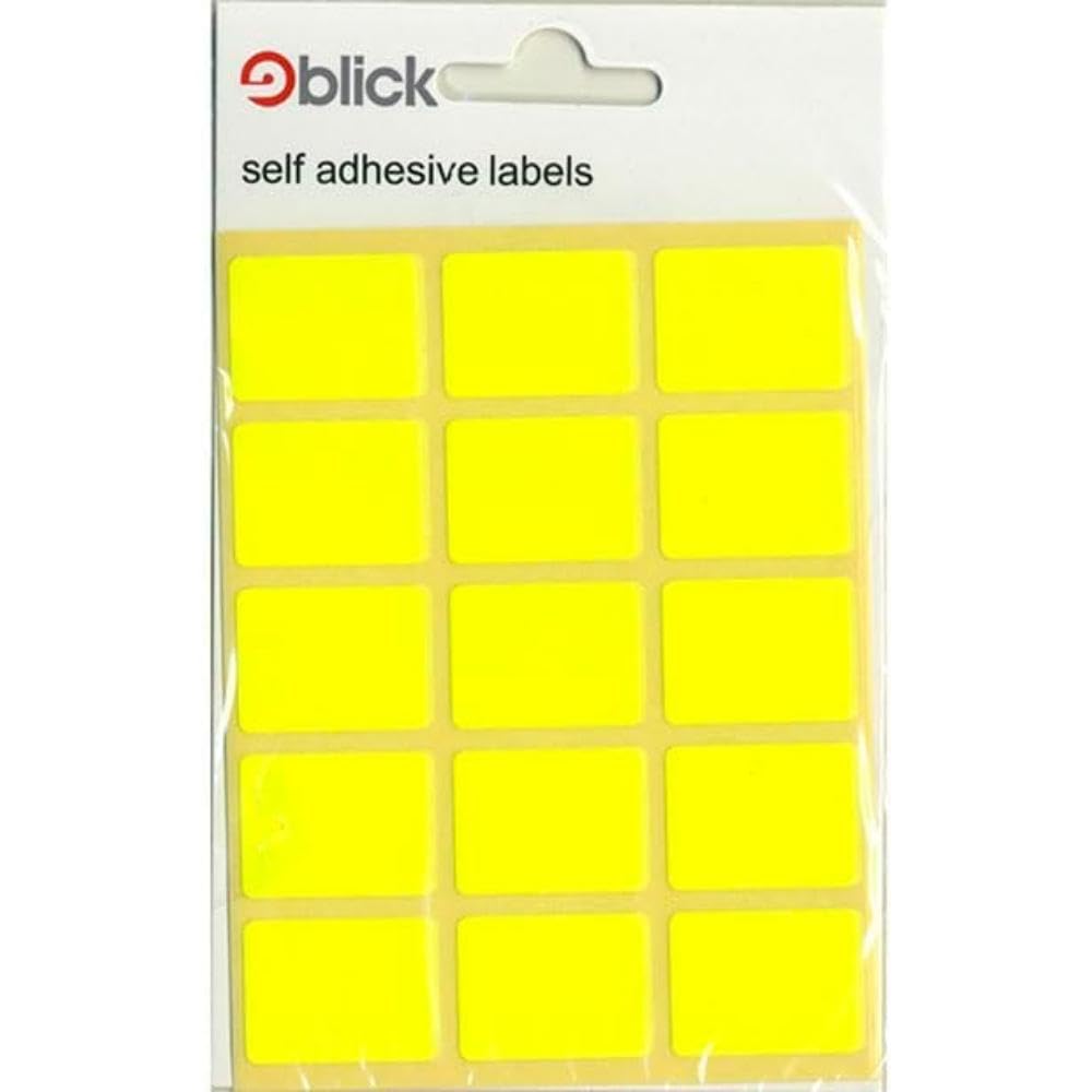 BlickLabels, Yellow, Self Adhesive Stickers, Rectangular, 19mm x 25mm, 105 Labels, for Home, Office, Family, School, Holiday Calendar Organising, Planner, Rewards Chart, Colour Coding