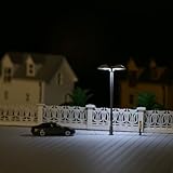5 Stück LED-Modell-Plattform-Straßenlampen für Z-Spur 1 200 1 220 Maßstab, entworfen für Schienen- und Gebäude-Layouts, funktioniert mit 3 V DC oder AC-Stromversorgung