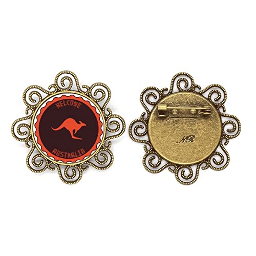 Broche fleur kangourou australien filles aux finitions émaillées