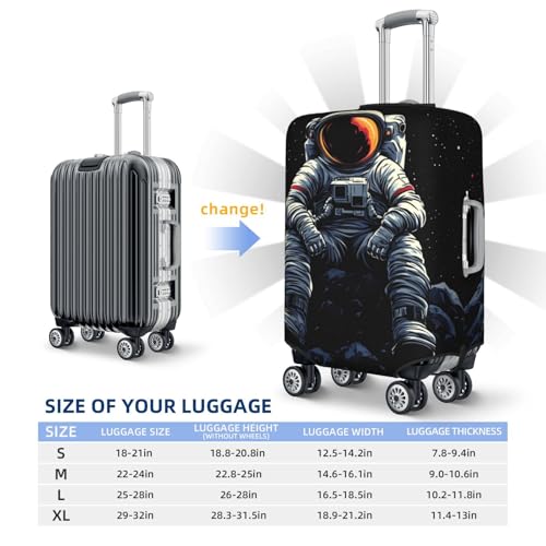Astronaut In Space Elastic Travel Luggage Covers Dustproof Scratch-Resistant Suitcase Protector Fit 22-24 Inch4