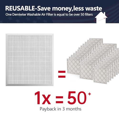 Image of 18x20x1 Electrostatic Air Filter, MERV 8 Reusable Aluminum AC /HVAC Furnace Filter Replacement,Washable Permanent Air Filter, Easy to Clean, Increases Airflow (Actual Size:17.52x19.61x0.82)