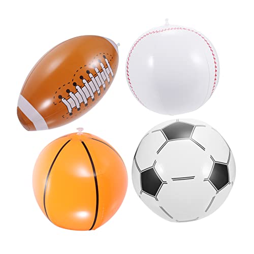 Milisten 1 Juego Inflables para Playa Juguetes de Verano para Piscina para Fiestas y Diversión Familiar Fútbol Baloncesto Béisbol y Rugby Material Resistente y de Inflar y Transportar