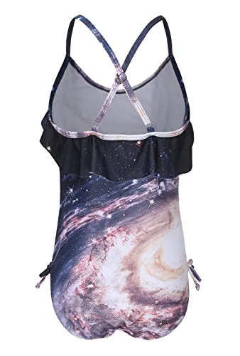 Image of Girls One Piece Swimsuits One Shoulder Ruffle Swimwear Floral Bathing Suit