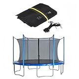 Filet de sécurité pour trampoline Générique, 244 306 366 427 cm, filet de rechange pour trampoline d'intérieur et de jardin, pour poteaux 6/8, noir, rond