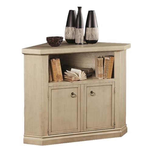 Vicentini arreda MOBILE PORTA TV IN LEGNO AD ANGOLO SHABBY CHIC AVORIO ANTICATO
