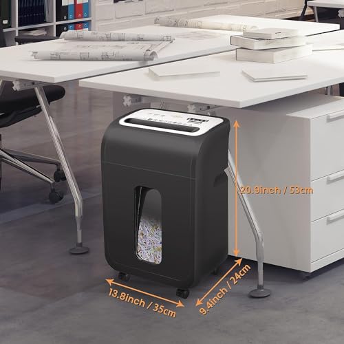 Aktenvernichter für Büro und Heimbüro, VidaTeco 15 Blatt Kreuzschnitt Schredder, 60 Minuten Papierschredder(P4) für Papier/Kreditkarten,TÜV+GS Zertifiziert Reisswolf mit 20L, Extrem leise 58dB