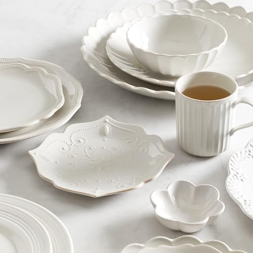 Image of Lenox 829072 French Perle White 4-Piece Assorted Dessert Plate Set