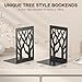 VFINE 4-Piece Modern Metal Bookends for Shelves, Black Tree Book Ends for Books, Decorative Book Organizer for Desk, Non-Skid Shelve Bookends for Home Office