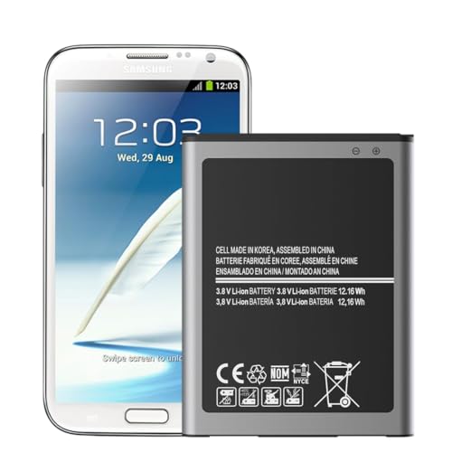 HamnaKhu EB595675LA Battery for Samsung Galaxy Note 2 Note II 3200mAh Battery EB595675LU EB595675LZ N7100 N7102 N7105 N7108