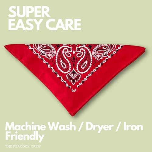 image for The Peacock Crew Red Bandana for Men and Women in Premium Soft Cotton 