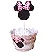 Mickey Mouse Minnie Cupcake Toppers and Wrappers Kids Party Cake Decorations Set of 24