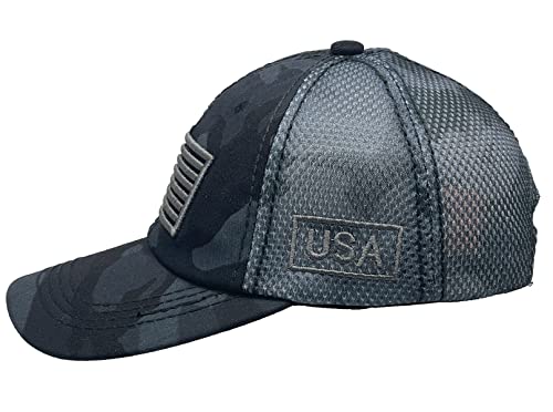 Funky Junque Mens Usa Flag Patch Mesh Baseball Cap - Camo Black #TOP5
