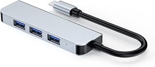 HUIOP 4-in-1 Multifunctional Type-C Aluminum Alloy Hub High-Speed USB Hub USB Converter with USB3.0 * 1 USB2.0 * 3 Output Interfaces,Hub