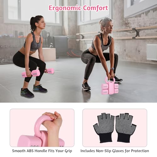 Set de Mancuernas Regulables, Pesa Rusa 5 kg para Mujer – Mancuerna 1 kg (2-en-1), Kit Pesas Gimnasio en Casa, Discos Mancuernas Regulable Weights Entrenamiento en Casa - imagen 7