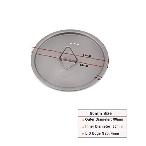 TOAKS Titanium Lid for Cup/Mug and Pot (80mm) - Image 2