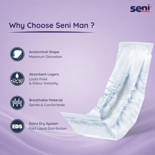 Image of Seni Man Premium Bladder Control Guards Fit Pads - 10 Pieces | Comfort & Soft | High absorbency | Odor control | Skin Friendly