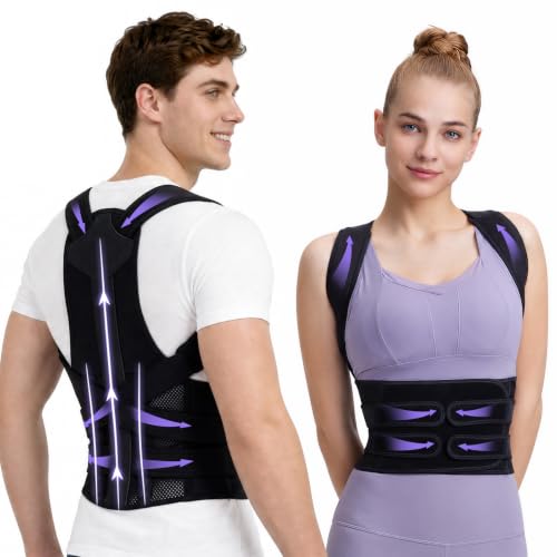 Image of Posture Corrector for Women and Men, Full Back Support Brace, Black, Small | Adjustable Shoulder Brace, Armpit-Friendly, Breathable Mesh, Relief for Upper and Lower Back, Neck Pain, Fits Under Clothing