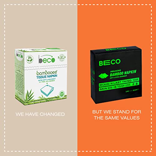 Image of Beco Bamboo Super Soft & Absorbent Serving Tissue Napkins 600 sheets 300 Pulls 2 ply- 100% Natural and Ecofriendly (Pack of 6)