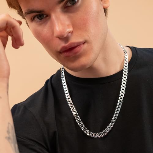 QUADRI Sterling Silver Necklace – Extra Shiny Cuban Link Chain for Men, 925 Sterling, 10mm Wide, 18-30 Inch, Cadena de Plata para Hombre, Made in Italy, Gift Box4