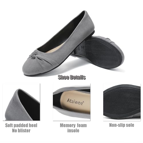 Image of Ataiwee Women's Wide Width Flats Shoes - Ladies Cute and Comfortable Dress Ballet Shoes.