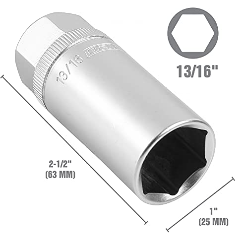 Oemtools 22889 13/16 Inch 1/2 Drive Magnetic Spark Plug Socket, Ratchet Wrench Magnet Tool For Automotive Replacement Spark Plugs Car Tool Set #TOP1