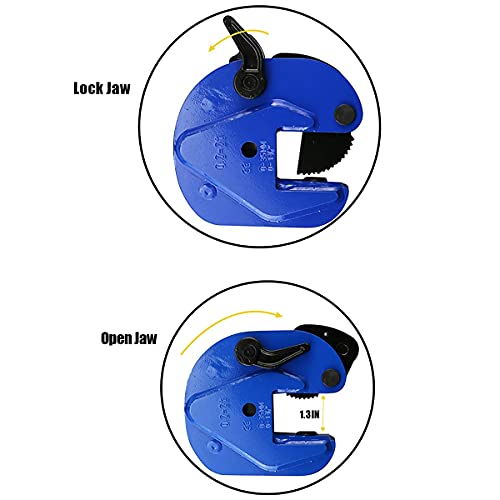 Tougher Vertical Plate Clamp, 4400Lbs/2T Plate Lifting Clamp Jaw Opening Up To 1.3 Inch, For Lifting And Transporting #TOP5