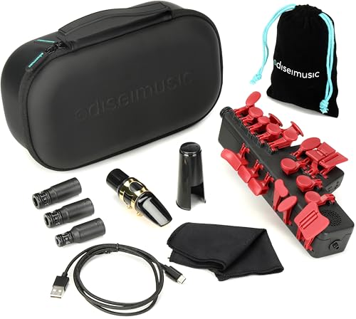 Image of Travel Sax 2 (Red Brick) - Compact Digital Saxophone for Silent Practice Anywhere | Lightweight Electronic Sax with Real Alto Mouthpiece, Built-in Speaker, Bluetooth MIDI /Audio, USB-C, 70+ Internal