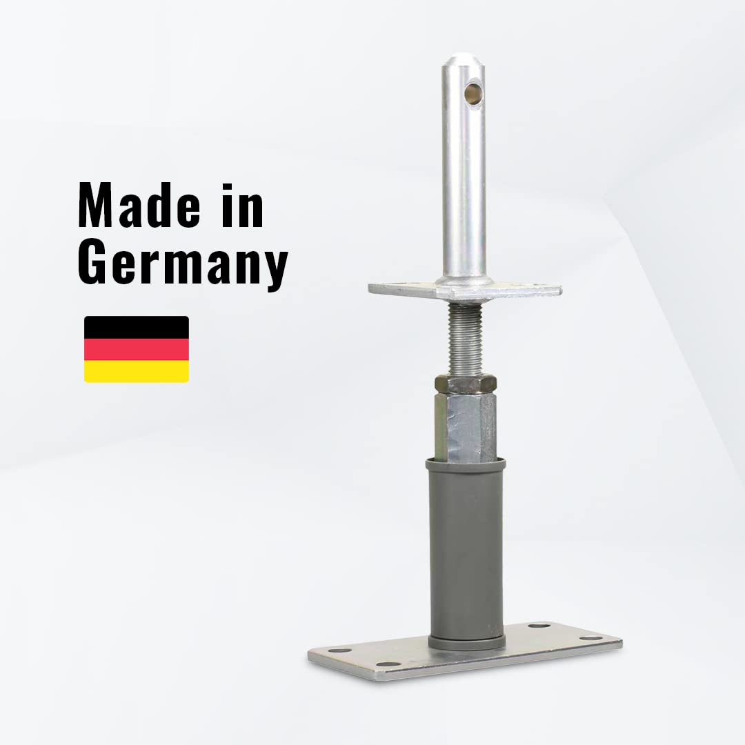 BB STANZ Pfostenträger Bodenplatte 160 x 80 x 6 mm (2 Stück) Stützfuß Bodenfuß Betonfuß höhenverstellbar verstellbar mit Zapfen Trägerplatte 80 x 80 x 6 mm
