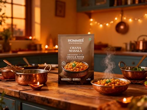 Image of Hommies Mixed Curry Spice Combo (Pack of 4) | Vegetable Biryani, Chana /Chole Masala, Rajma Masala & Kaju Curry Masala | Ready to Cook | Just Add Basics | Serves 4 Each | Vegetarian | No Preservatives| Pack of 4 (50g Each, Total 200g) (Combo of 4-3)