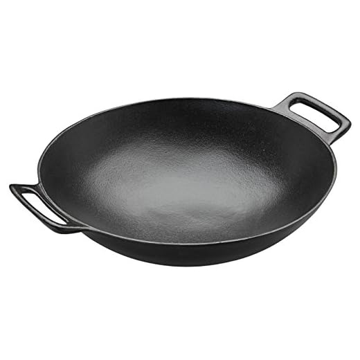 RÖSLE VARIO Wok, Hochwertiger Wok aus emailliertem Gusseisen zum scharfen Anbraten, asiatische Küche, für Herd und Grill geeignet