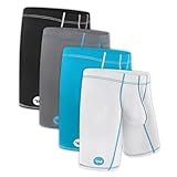 Real Men 9in Nylon Boxer Briefs D Pouch Med 4pk Blk/Cyn/Gry/Wht Mens Underwear With Ball Pouch Ice Silk Sexy Bulge Enhancement