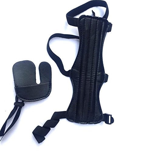 MengJieShi Black Color Finger Protector Forearm Wrist Support Finger Guard Shoot Gloves Archery Gloves for Hunting Shooting Arrow Bow MengJieShi Black Color Finger Protector Forearm Wrist Support Finger Guard Shoot Gloves Archery Gloves for Hunting Shooting Arrow Bow