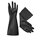Produktbild Küche Kombüse Labor Experiment Werkzeug Arbeitsschutz Waschen Wasch Plus Dick Säure Schüssel Beständig Latex Handschuhe Gloves 40cm schwarz
