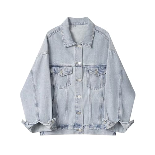 Veste en denim vintage japonais pour femme chemisier décontracté ample d'automne
