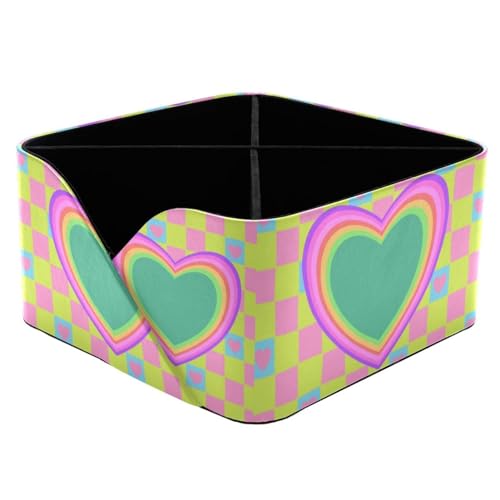 Boîte de rangement damier en cœur aux finitions soignées - 2