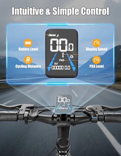 Image of Electric Bike for Adults, 1500W Peak E bike with 48V 12Ah Internal Removable Battery, 26 inch Electric Bicycle Up to 25MPH, 65 Miles Long Range, 5 Modes & 7 Speeds, Lightweight Cruiser E-bike for Commute