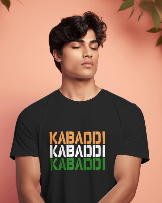 VASAL Kabaddi Dry Fit T-Shirt for Men & Women | Unisex Sports Tee | Dotted Fabric | Lightweight & Sweat-Wicking Activewear (in, Alpha, L, Regular) Black 2