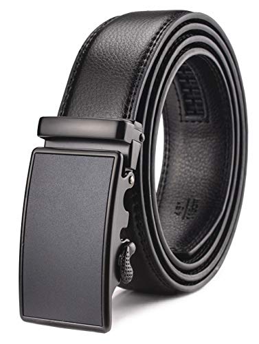Men's Ratchet Belt Genuine Leather Slide Belts Adjustable