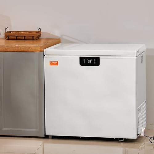 VEVOR Chest Freezer, 5.4 Cu.ft / 153 L Compact Deep Freezer, Free Standing Top Open Door Compact Freezers with 2 Removable Baskets & Adjustable Thermostat, Energy Saving & Low Noise, White on Fridge.com