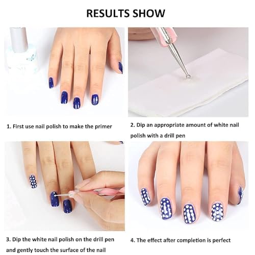Image of Hueart 5 Pcs Nail Art Dotting Marbleizing Tool Mandala Dotting Tools Nail Art Dotting Embossing Tools Pattern Tracing Dotting Tools for Nails, Dot Painting Tools Stylus Dotting Tools