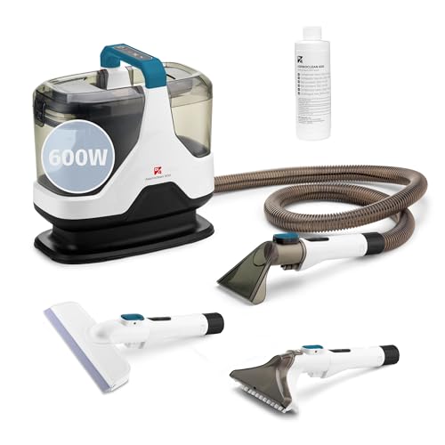 Di4 Aspiroclean 600W Aspirador de Tapicerías, Líquidos y Sólidos, Cepillo Multifunción, Accesorio Limpiacristales, Apto para Suciedad Mascotas, Alfombras, Sofás, Coche y Cristales, Incluye Detergente