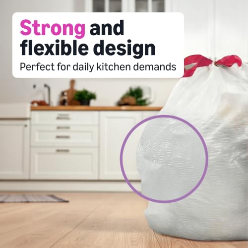 Image of Amazon Basics Extra Strong & Flex Tall Kitchen Drawstring Trash Bags, Tropical Island Scent, 13 Gallon, Tear Resistant with Odor Control, 40 Count