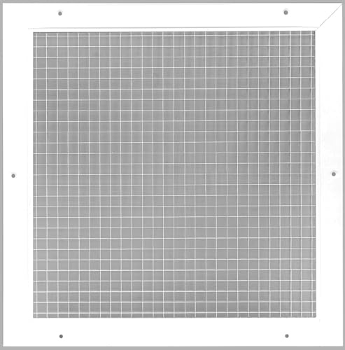 Image of HVAC Premium 16'' x 32'' or 32'' x 16'' Cube Core Eggcrate Return Air Grille - Aluminum Rust Proof - HVAC Vent Duct Cover - White [Outer Dimensions: 18.75 X 34.75]