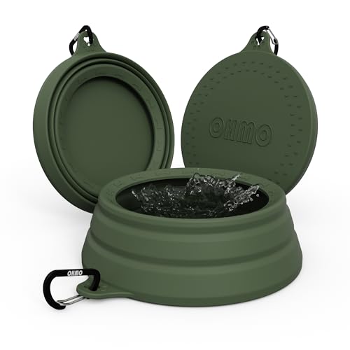 OHMO - Ciotola da viaggio per cani antigoccia（1000ml）, grande ciotola portatile per l'acqua, ciotola per animali domestici pieghevole a prova di schizzi per viaggi in auto, design unico