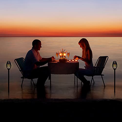 Two Pack Margaritaville Sounds of Paradise Outdoor Tiki Torch Bluetooth Light-Up Speaker- LED Lanterns/Lamp. Outside Patio Lights, Lantern Portable Bluetooth Tiki Torch Stereo Speakers w/Pole