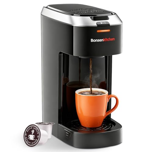 Bonsenkitchen 2-in-1 Single Serve Coffee Maker for K Cup &