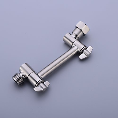 Trustmi 4 Inch Brass Shower Head Combo Adjustable Height Arm Mount,Brushed Nickel #TOP3