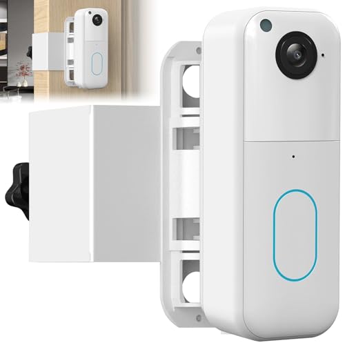 Anti-Theft Blink Doorbell Mount 2nd Gen, Adjustable (45 to 135 Degrees) Door Bell Mount for All-New Blink Video Doorbell, No-Drilling Camera Mount Bracket for Apartment, Rental, Office, White