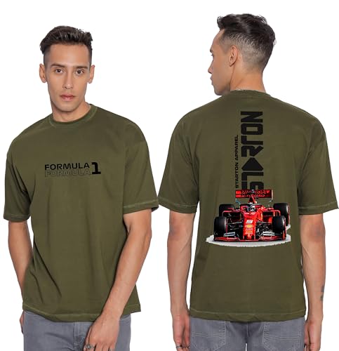 Image of Unisex Cotton T-Shirt from ula 1 Supercar Speed Graphic Print Oversized Fit