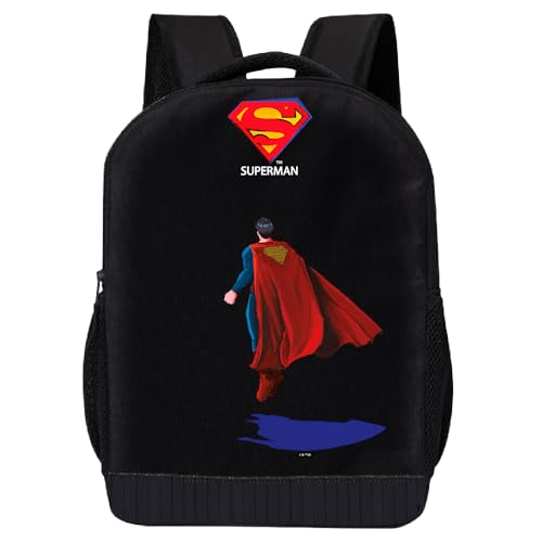 Fast Forward Mochila Superman para crianças | Mochila de super-herói com silhueta e logotipo do Super-Homem | DC Comics bolsa de viagem infantil, mochila leve para laptop para escola | A partir de 3